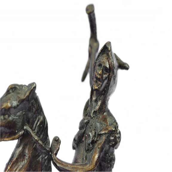 The Scalp Bronze Statue on Marble Base Sculpture