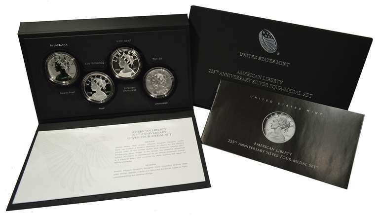 2017 225th Anniversary Silver Four Metal Set American Liberty