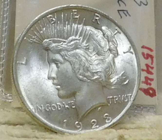 1923 Peace Dollar almost Uncirculated