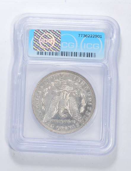 PRGenuine 1896 Morgan Silver Dollar - Slabbed ICG