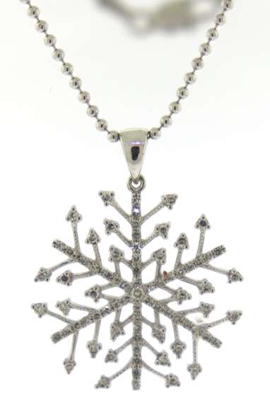 Charming Diamond Snowflake White Gold Necklace