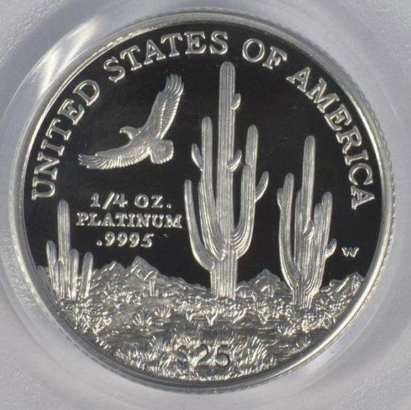Cameo Gem Proof 2001-W $25 Pure Platinum Eagle. Box/COA