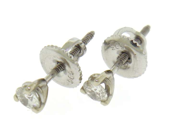 Classy White Gold RBC Diamond Stud Earrings