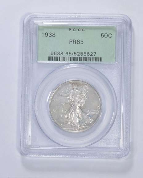 PR65 1938 Walking Liberty Half Dollar - Old Green Holder - Graded PCGS