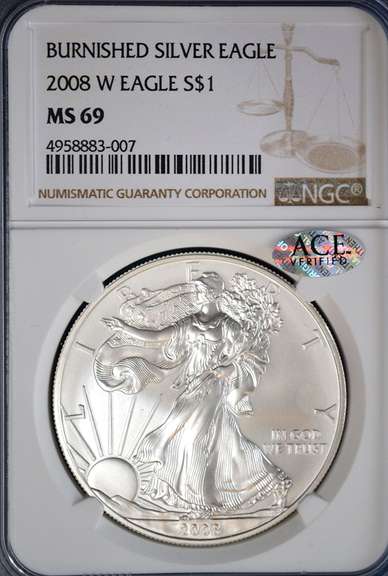 2008-W MS69 American Silver Eagle, NGC