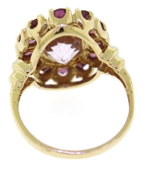 Stunning Kunzite with Topaz Halo Ring