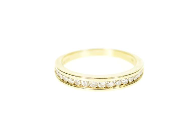14K Yellow Gold 0.32 Ctw Diamond Classic Simple Wedding Band Ring