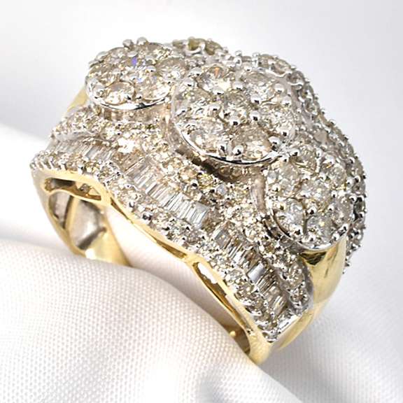 Sparkling Bold Gold Diamond Cluster