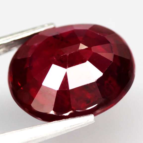 Deep blood red 5.22ct oval cut Ruby