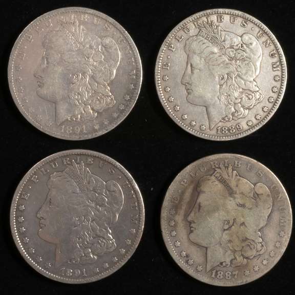 1891 P &O 1887 O &1889 O  Raw Morgan Dollars