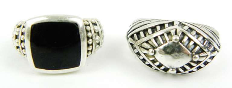2 Chunky Sterling Silver Rings, Sizes 7 and 8