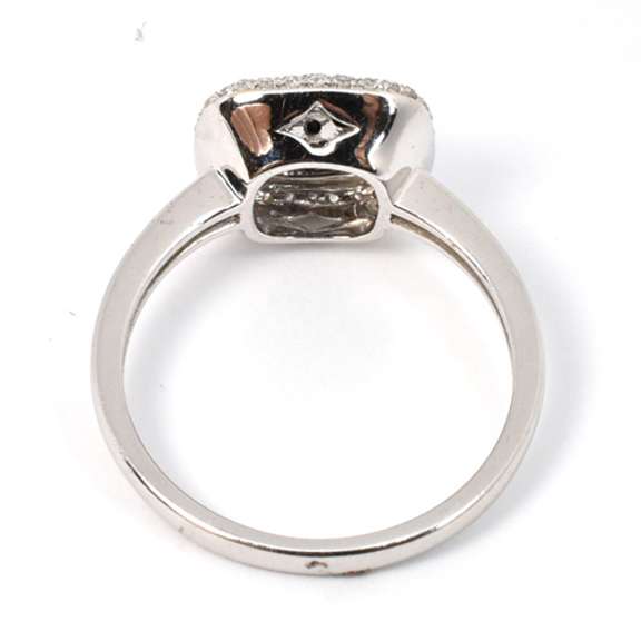 Dramatic B&W Diamond Ring in 14K White Gold