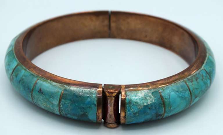 Vintage Cupper and Turquoise Bangel