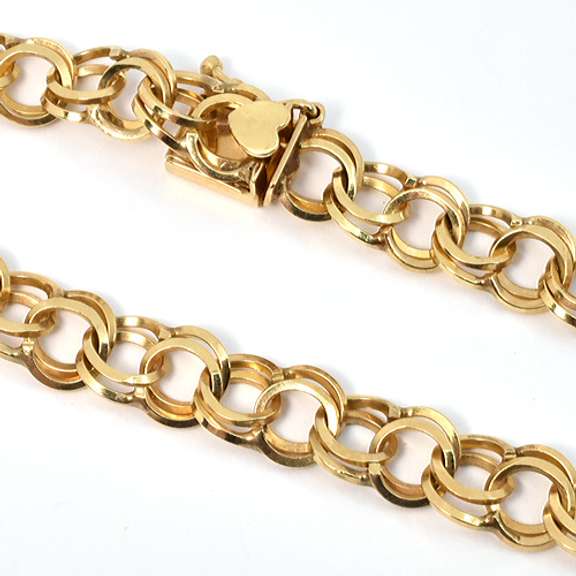 Traditional Double Link Charm Bracelet