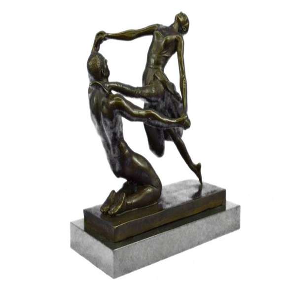Ballerina Dance Bronze Statue on Marble Base Sculpture