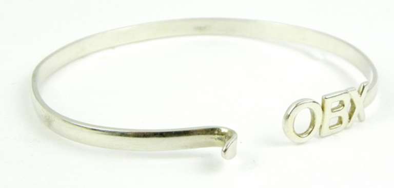 Sterling Silver OBX Bangle Bracelet