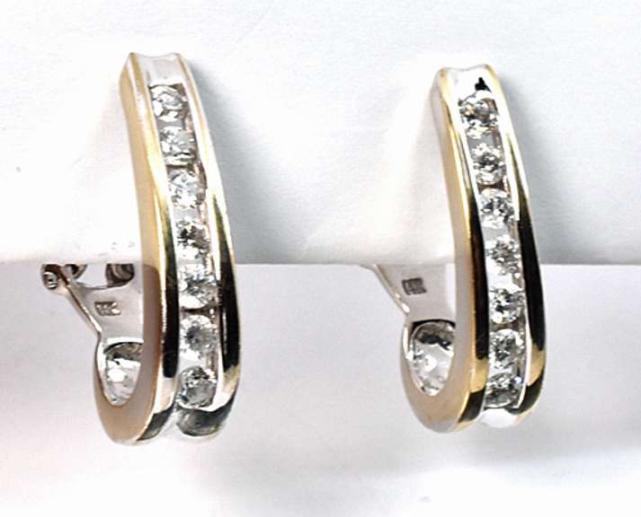 J Hoop WG Diamond Earrings