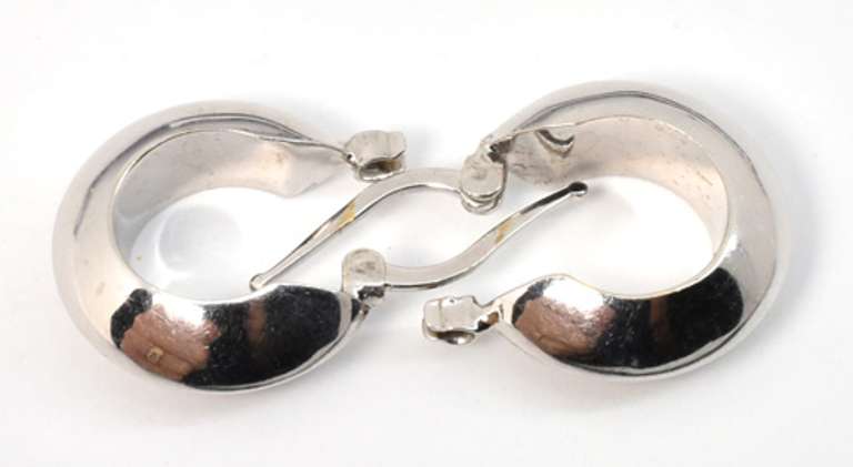 Thick Penny Sized 18k WG Earrings