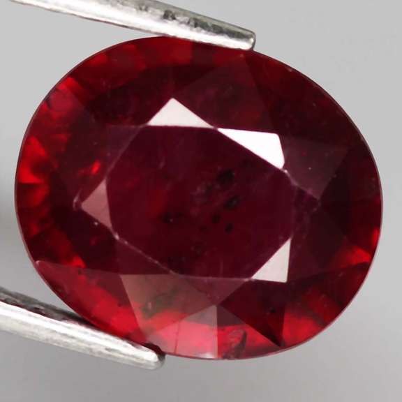 Deep blood red 5.22ct oval cut Ruby