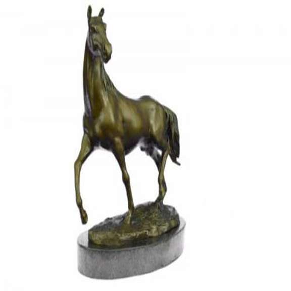 Natural Free Arabian Horse Barn Racing Race Sculpture Marble Base Figurine