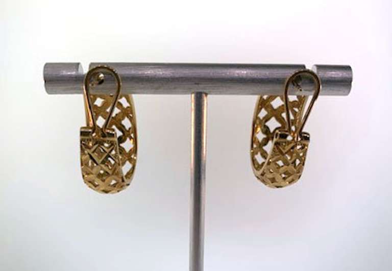 Beautiful Open-Weave 14kt Hoops