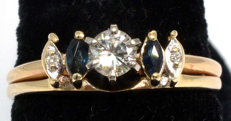 Diamond & Sapphire Ring in 14KT