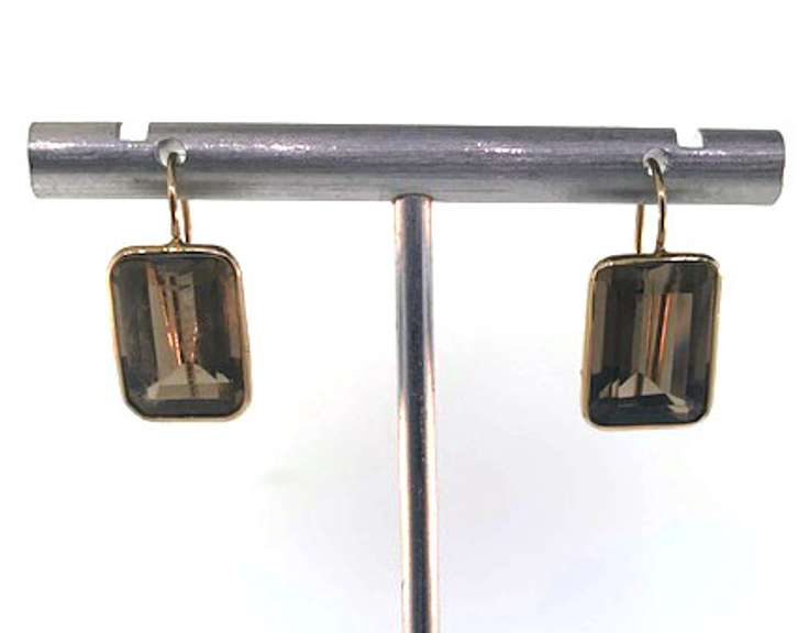 Classic Smoky Gemstone 14kt Earrings