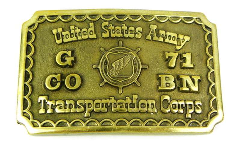 Heavy U.S. Army Transportation Corp. Belt Buckle