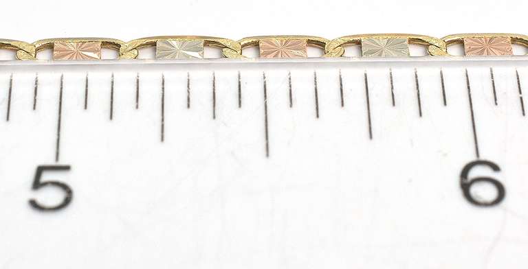 Tri-Color Gold Mariner Link Necklace