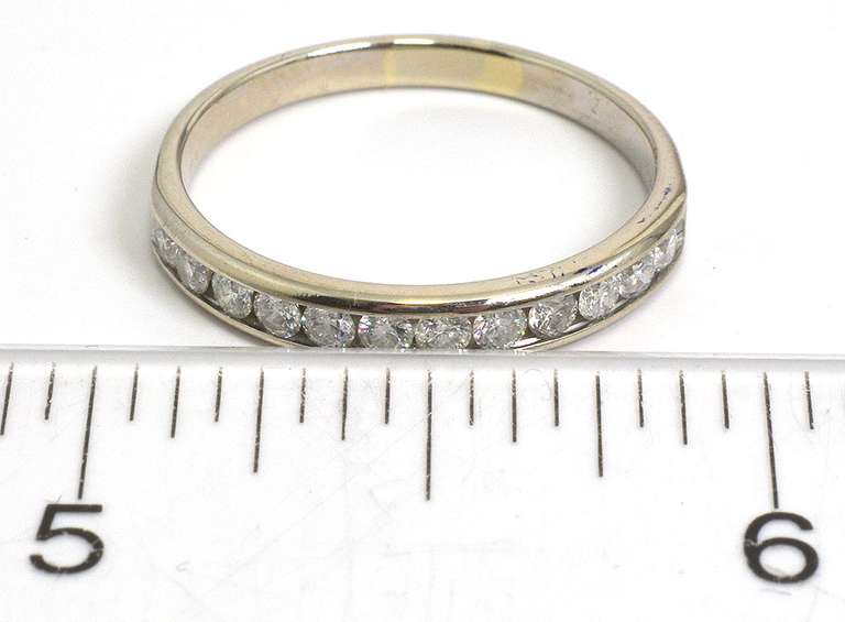Channel Set Band Ring in White Gold