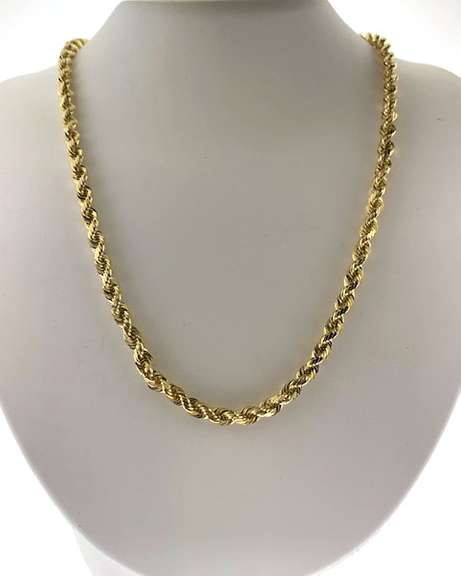 Perfect 14kt yellow gold rope chain