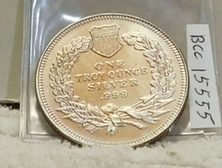 1 oz Sil Round Unc Indian/Buffalo