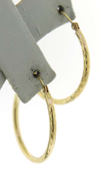 Popular Hammered Round Hoop Earrings