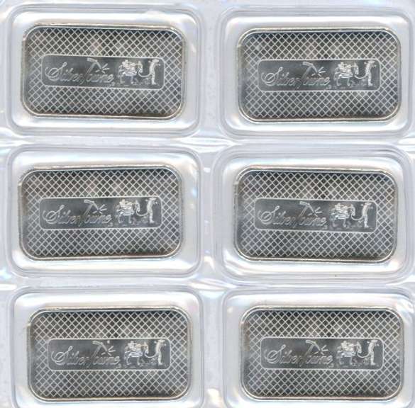 6 Special SilverTowne pure .999 fine sealed silver bars