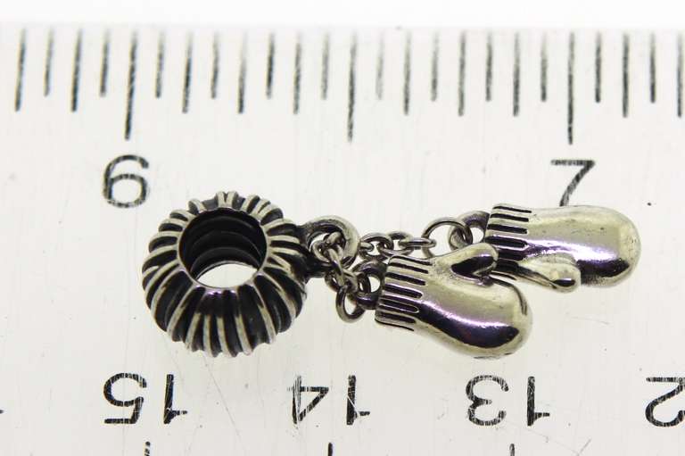 Endearing Silver Pandora Winter Mittens Charm