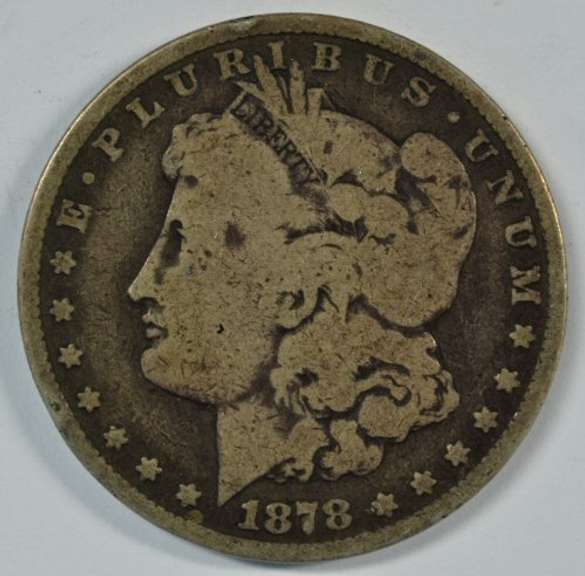 Scarce 1878-CC Morgan Silver Dollar. Circ
