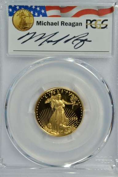 Perfect 1996-W Reagan Signed $10 Gold. PCGS PR70DCAM