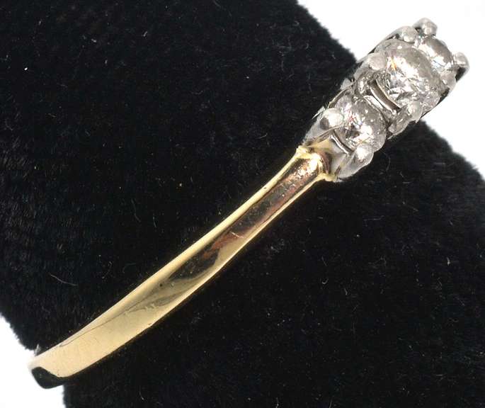 Dainty 3-Stone Diamond Ring in 14KT Yellow Gold