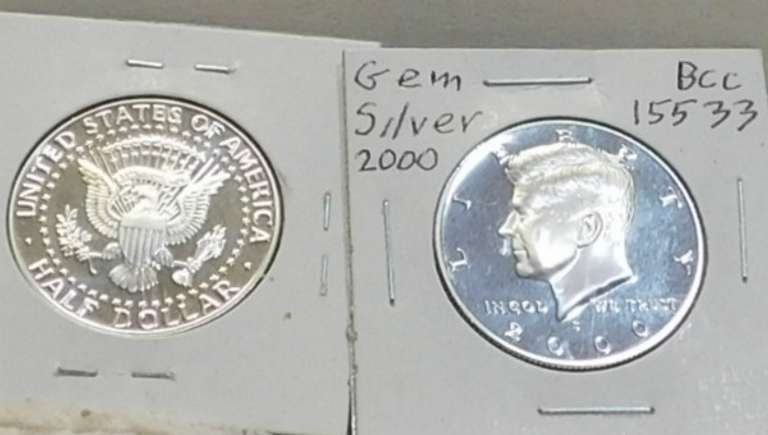 2 ea 2000 Sil PRF Kennedy Hf, Gem Cam