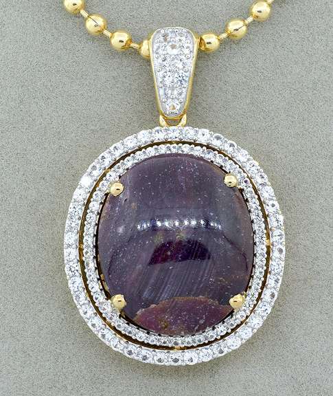 Titanic 65.0CT Ruby & White Sapphire Necklace in Vermeil