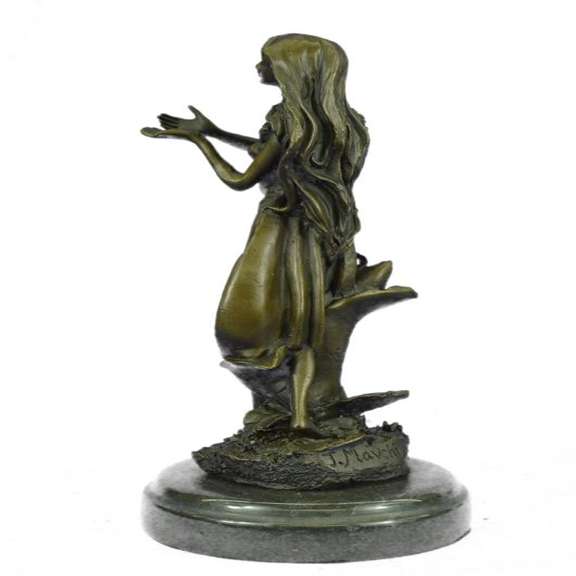 Art Deco by Italian Artist Mavchi Mother Nature Bronze Sculpture