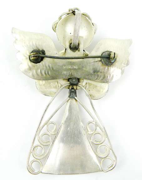 1960's Pettee Large Sterling Angel Pin/Pendant