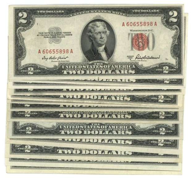 13 Crisp AU to Crisp Unc 1953 Series $2 Red Seal notes