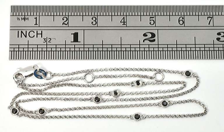 Tasteful Black Diamond Necklace in 14K White Gold