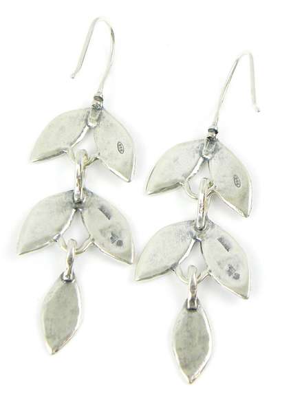Silpada Long Sterling Leaf Earrings
