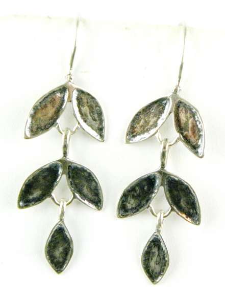 Silpada Long Sterling Leaf Earrings