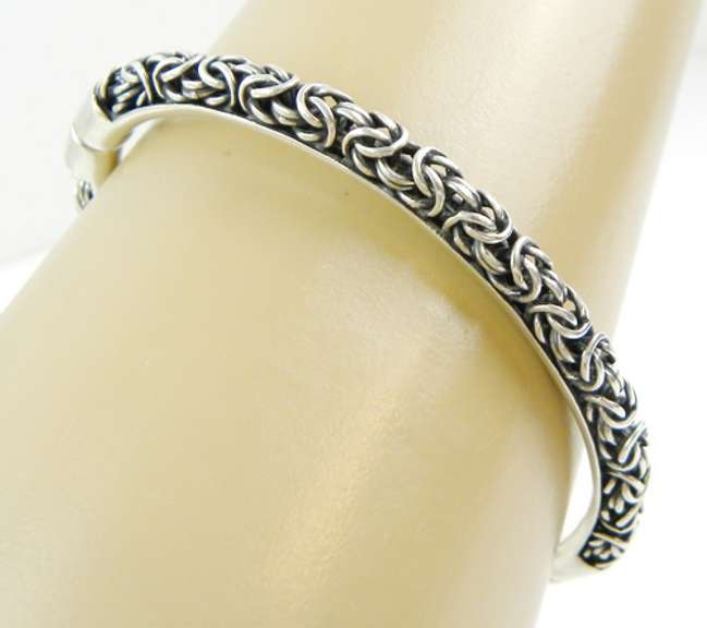 Sterling Byzantine Hinged Bangle