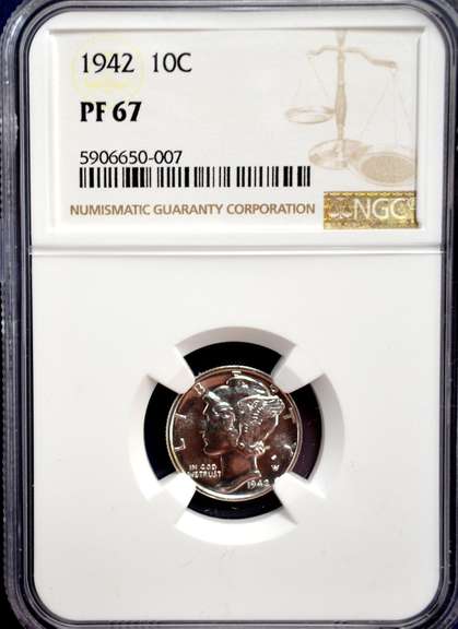 1942 10c Proof  67 NGC