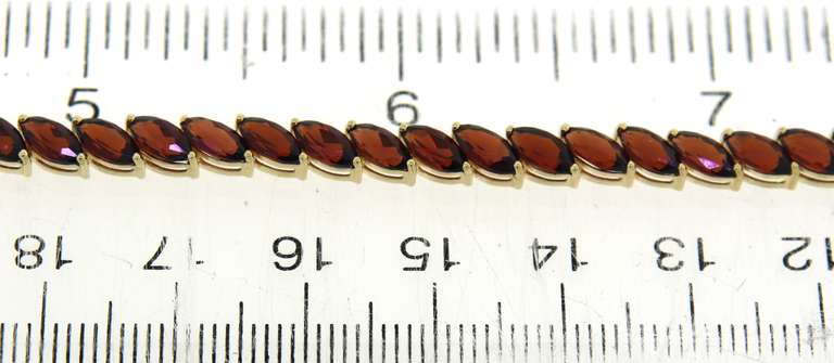 Gorgeous Marquise Garnet Yellow Gold Bracelet
