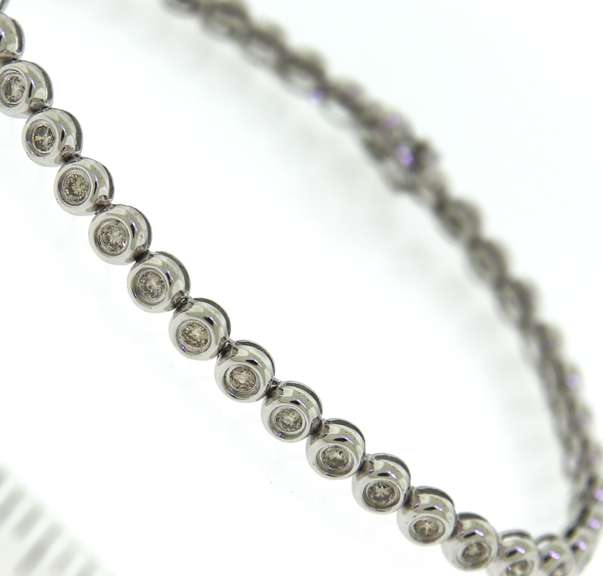 Attractive White Gold Bezel Set Diamond Bracelet